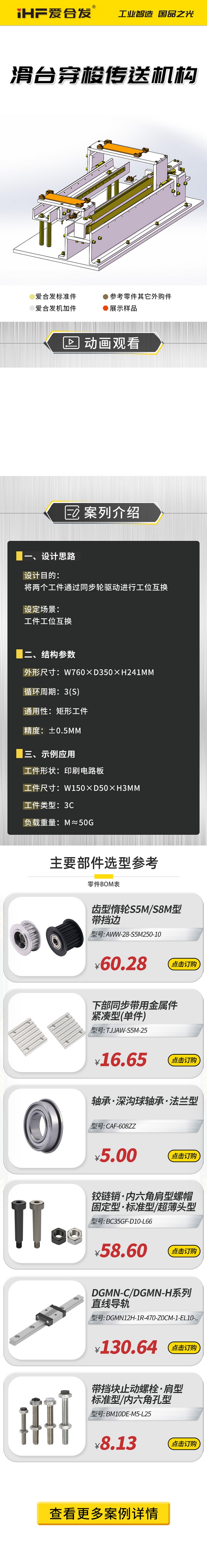 愛合發：案例介紹，滑臺穿梭傳動機構 